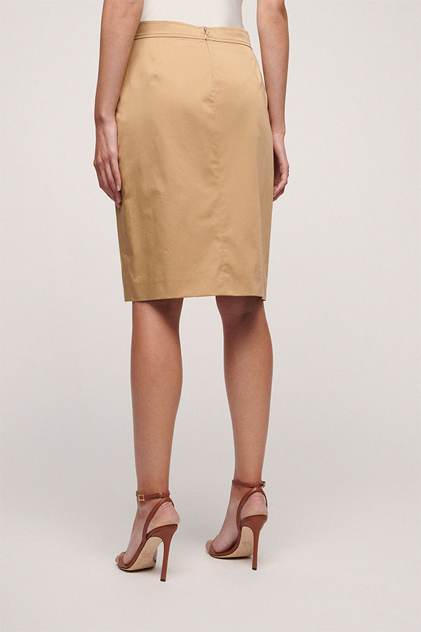 TALENT BEIGE WRAP COTTON SKIRT