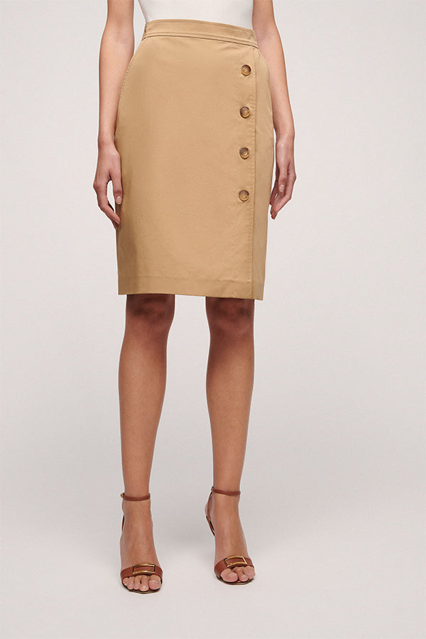 TALENT BEIGE WRAP COTTON SKIRT