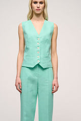 VARO TURQUOISE CLASSIC LINEN VEST