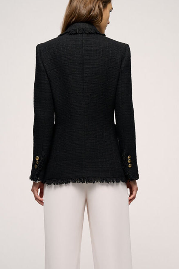 VISALBA BLACK WOVEN JACKET