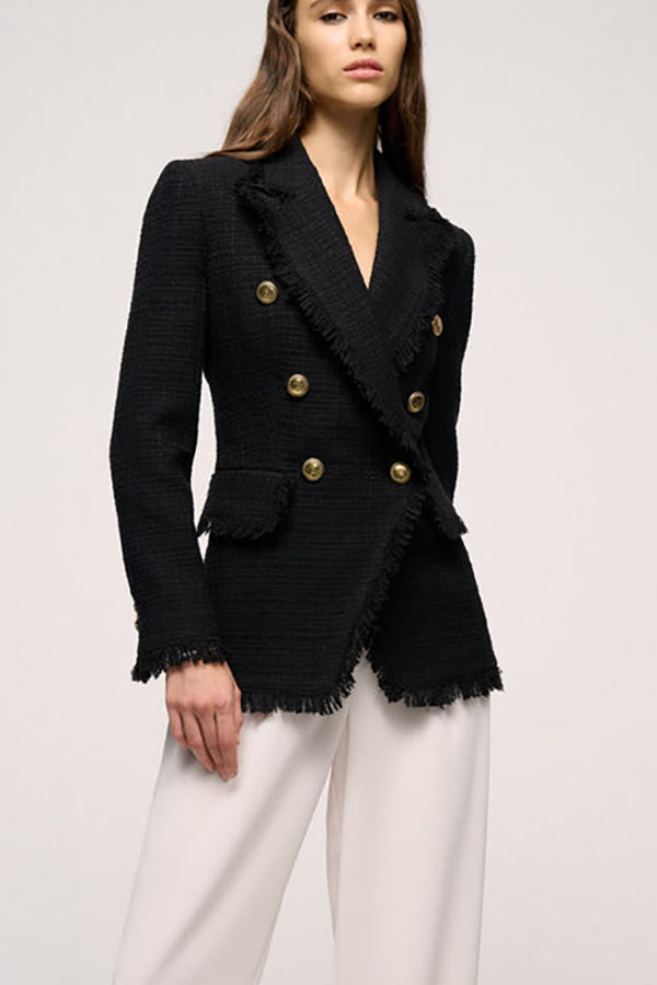 VISALBA BLACK WOVEN JACKET