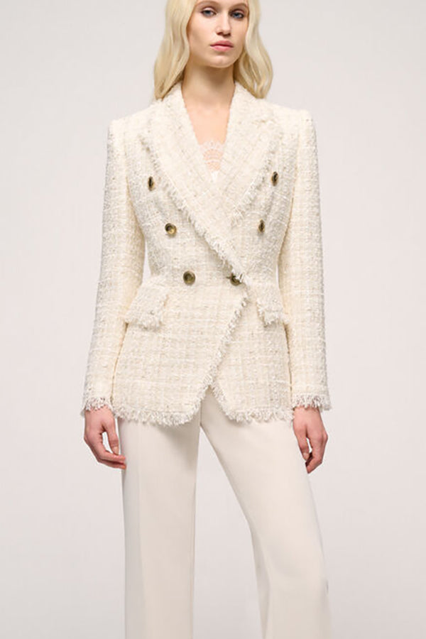 VISALBA CREAM WOVEN JACKET