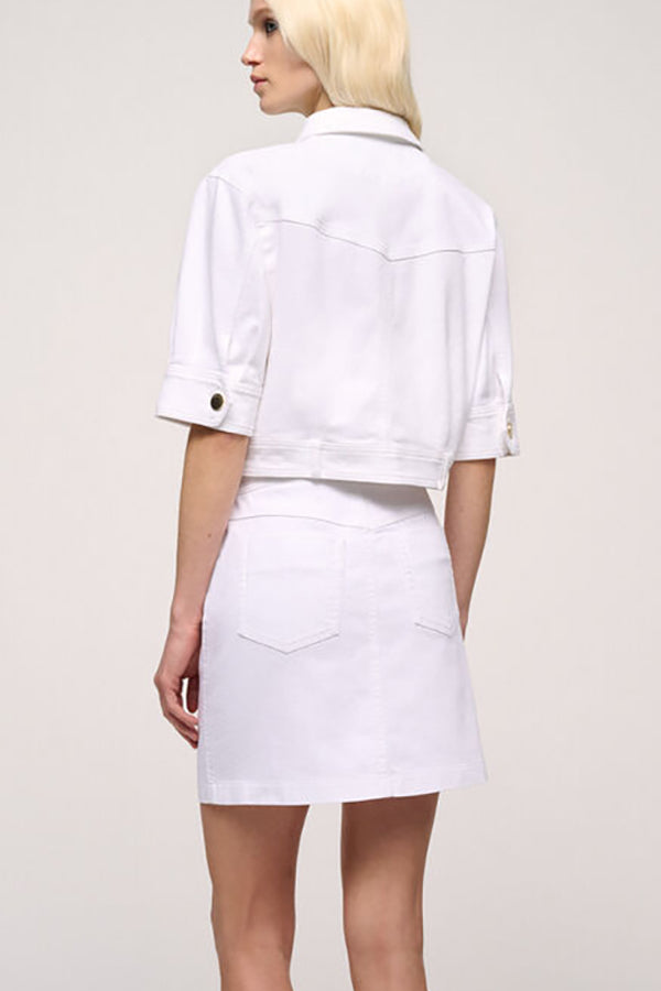 VISTO WHITE CROPPED COTTON JACKET