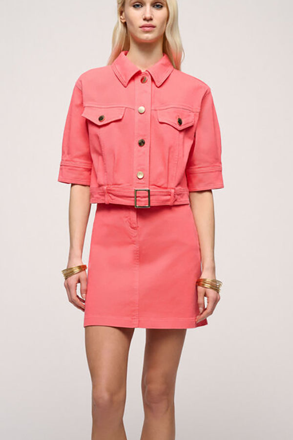 VISTO CORAL CROPPED COTTON JACKET