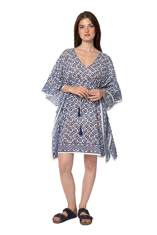 SHORT PETAL PRINT CAFTAN