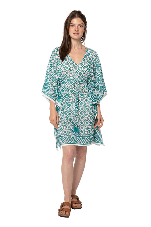 SHORT PETAL PRINT CAFTAN