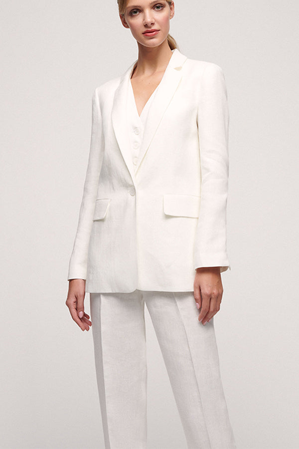 VOLARE SINGLE BREAST LINEN JACKET