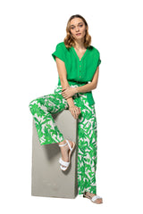 LOOSE FIT FLORAL PRINT STRAIGHT TROUSERS