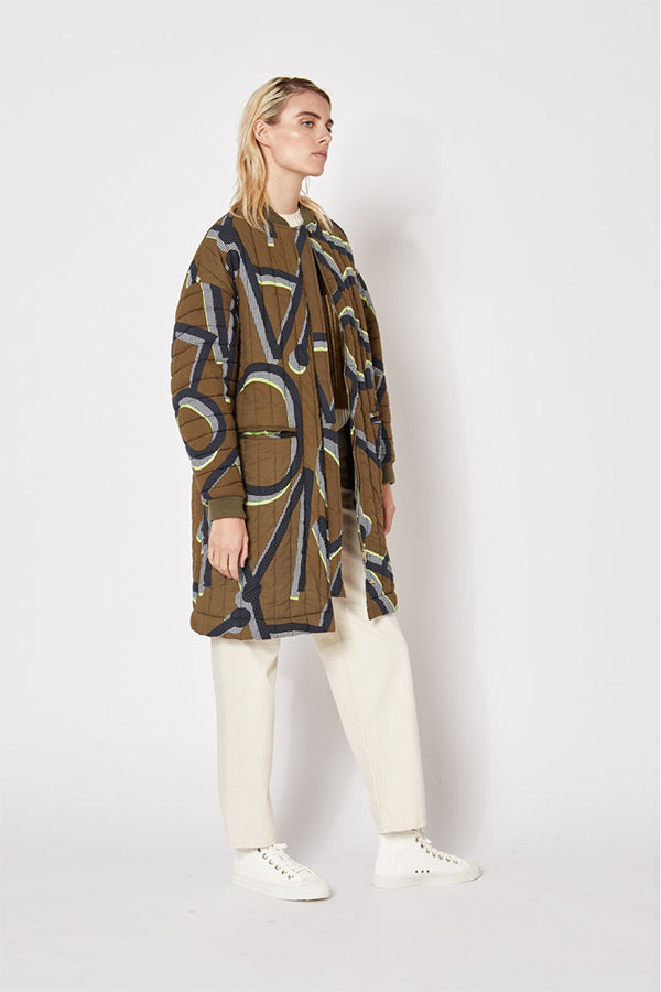 JIM KAKI MONOGRAMME COAT